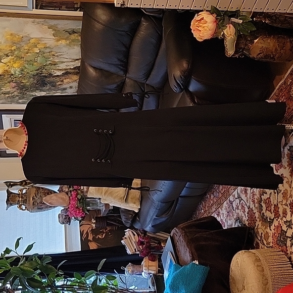 JESSICA 10 Dress Maxi Black Gold buttons - Picture 3 of 14